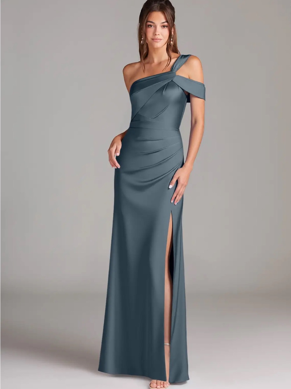 Azazie Wynter Twilight satin Stretch dress
